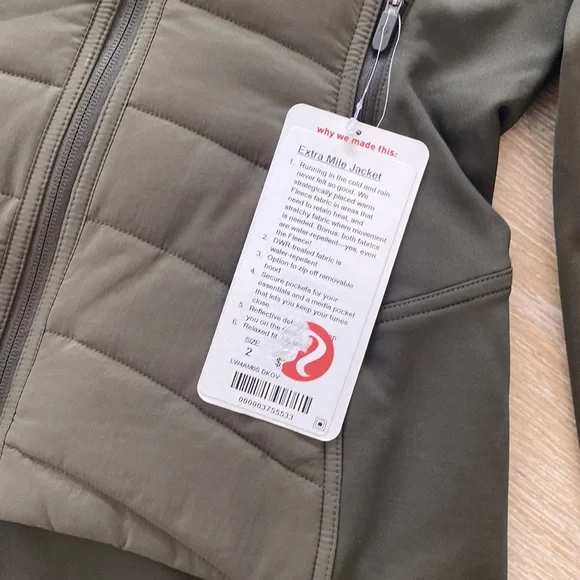 Lululemon Extra Mile Jacket, green, Size 2, New with Tag! - Picture 3 of 10